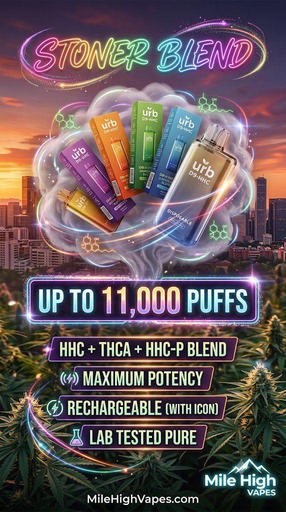Premium stoner blend disposable vape on display
